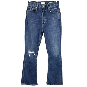 Citizens‎ of Humanity Demy Flare Jeans Distressed Raw Hem Blue Sz 24